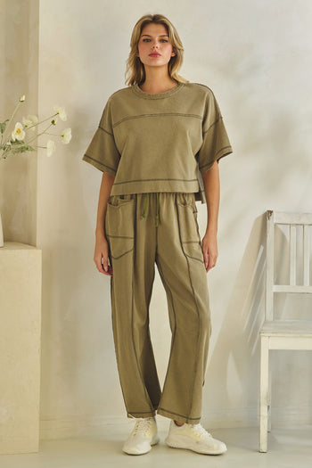 Veveret Knit Easy Set in Olive