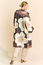 Load image into Gallery viewer, Davi &amp; Dani Bold Retro Floral Print Jacket in Mocha Brown
