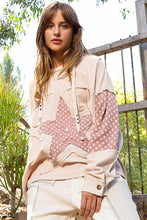 Load image into Gallery viewer, POL Star Patched Hoodie in Dusty Rose Shirts &amp; Tops POL Clothing   
