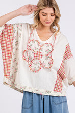 Load image into Gallery viewer, Sage+Fig Mix n Match Hooded Top with Daisy Patch Front in Cream
