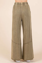 Load image into Gallery viewer, Mittoshop Mineral Washed Wide Leg Pants in Olive
