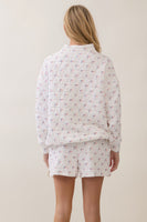 Veveret All-American Quilted Mock Neck Top in White