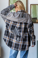 Load image into Gallery viewer, Oli &amp; Hali Mixed Print Button Down Top with Star Patches in Black
