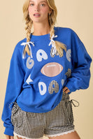 Main Strip Game Day Patchwork Top in Royal Blue