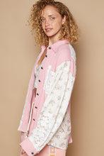 Load image into Gallery viewer, POL OVERSIZED Ribbed Top with Contrasting Floral Print in Pink Multi
