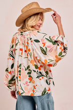 Load image into Gallery viewer, BiBi Floral Print Exaggerated Balloon Sleeve Top in Floral
