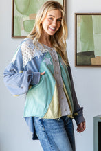 Load image into Gallery viewer, Oli &amp; Hali Color Block Star Patched Jacket in Blue
