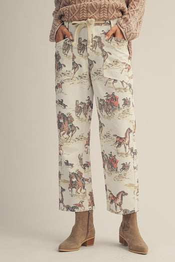 LovLov Frontier Reverie Equestrian Narrative Pants in Multi