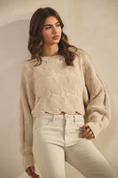 LovLov Textured Knit Sweater in Oatmeal