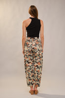 Blue B Camo Print Barrel Leg Pants with Grommet Waistband in Camo Mix