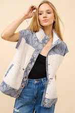 Load image into Gallery viewer, Blue B Quilted Paisley and Faux Shearling Vest in Off White
