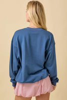 Main Strip OVERSIZED USA Patchwork Top in Dark Blue