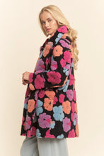 Load image into Gallery viewer, Davi &amp; Dani Chunky Floral Embroidery Hooded Jacket in Ink Navy
