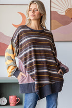 Load image into Gallery viewer, Oli &amp; Hali OVERSIZED Multi Colored Striped Top in Mocha
