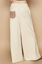 Load image into Gallery viewer, POL Solid Color French Terry Pants with Star Patches in Cream Beige
