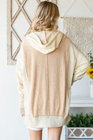 Oli & Hali Color Block Thermal Hoodie in Taupe ON ORDER Shirts & Tops Oli & Hali   