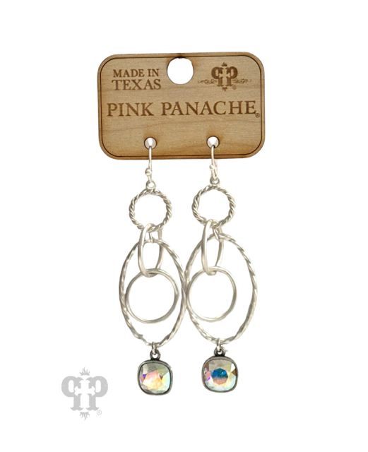 Silver multi ring earring 1CNC G306: Silver  Pink Panache Brands   