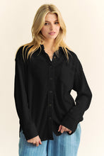 Load image into Gallery viewer, Davi &amp; Dani Textured Knit Button Down Top in Black
