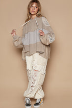 Load image into Gallery viewer, POL OVERSIZED French Terry and Sweater Knit Hooded Top in Atomic Silver
