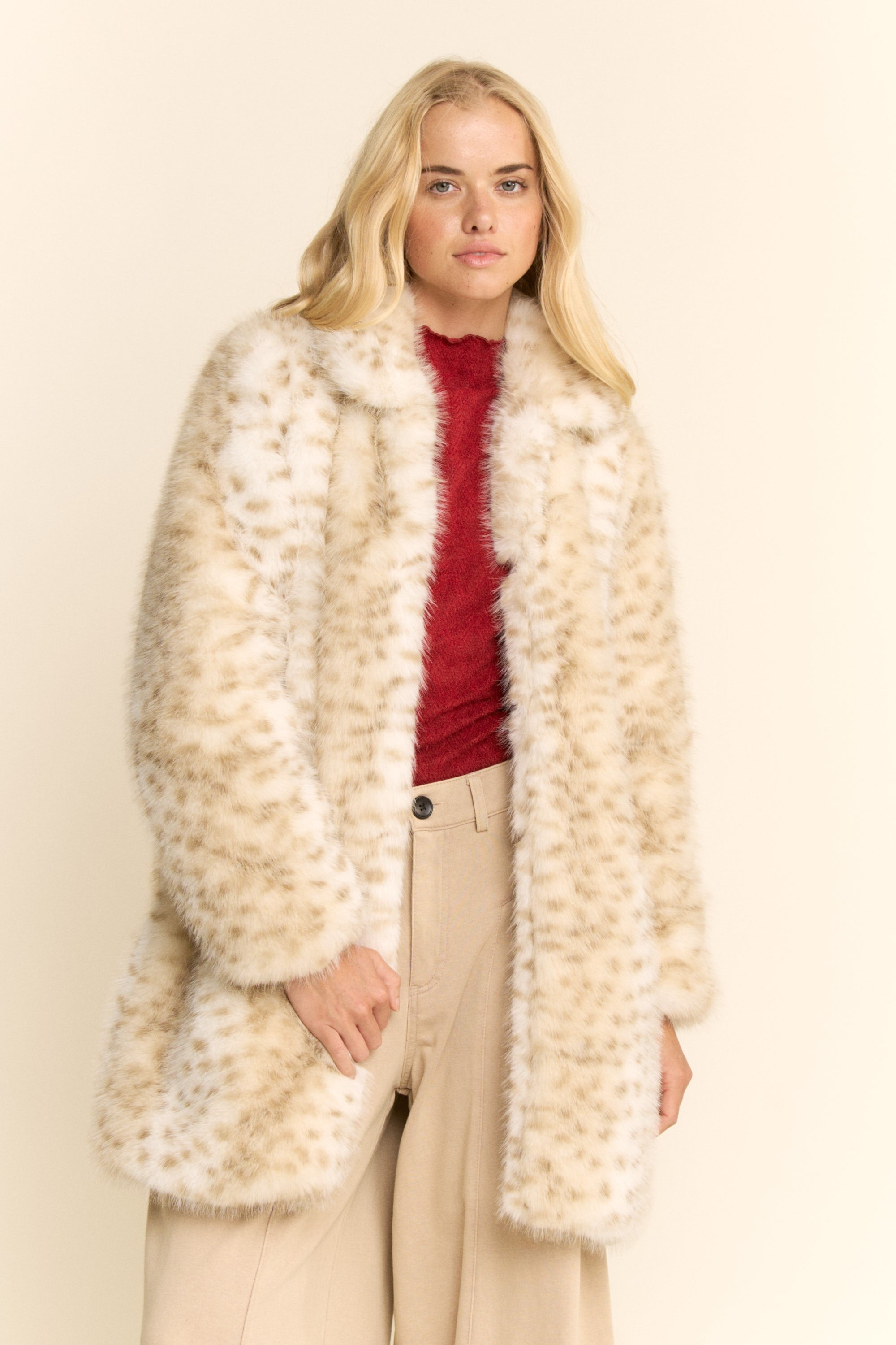 Davi & Dani Tri Color Faux Fur Jacket in Leopard/Taupe – June Adel