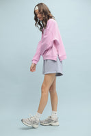 Wishlist OVERSIZED Knit Top with Side Snaps in Hibiscus