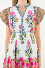 Load image into Gallery viewer, THML Mixed Floral Print and Contrasting Prints Maxi Dress in White
