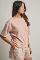 Wishlist Waffle Knit Top in Rose