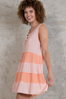 POL Contrasting Color Sleeves Top in Peach Shirts & Tops POL   