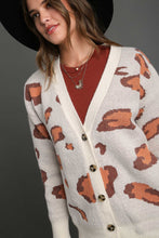 Load image into Gallery viewer, Umgee Leopard Button Down Cardigan Sweater in Cream
