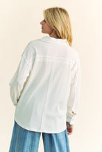 Load image into Gallery viewer, Davi &amp; Dani Textured Knit Button Down Top in White
