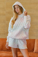 LovLov Whispered Garden Heirloom Quilted Hooded Pullover in Ivory Floral
