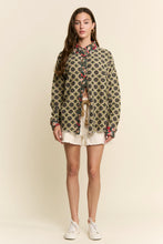 Load image into Gallery viewer, J.nna Mixed Pattern Button Down Top in Green Garden
