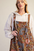 Load image into Gallery viewer, Easel Oversized Floral Print Denim Overall Jumpsuit in Mocha
