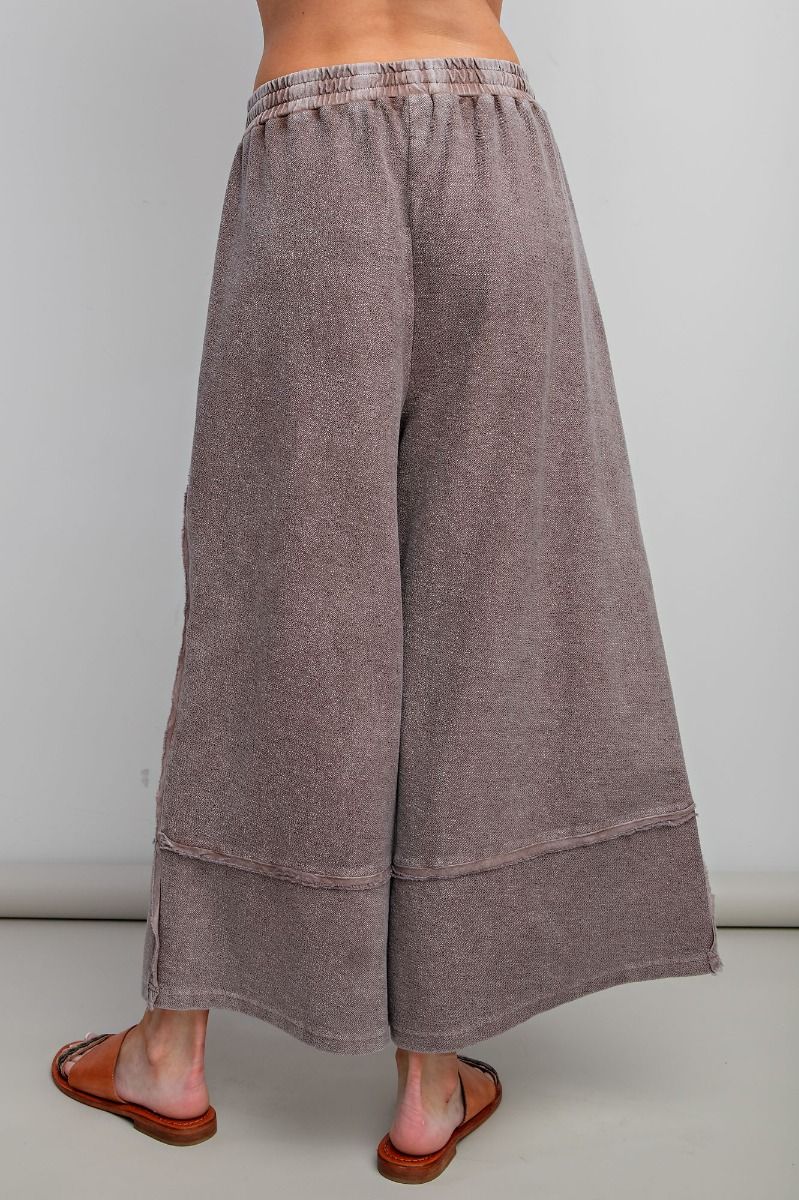 Easel Terry Palazzo Pants in Espresso – June Adel