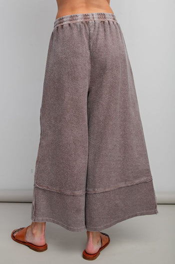 Easel Terry Palazzo Pants in Espresso Pants Easel   