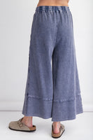 Easel Terry Palazzo Pants in Midnight Blue