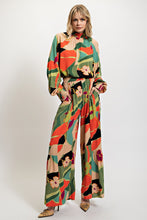 Load image into Gallery viewer, Easel Multi Patterned Challis Wide Leg Pants in Sage Coral Pants Easel   
