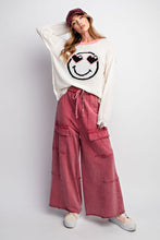 Load image into Gallery viewer, Easel Mineral Washed Terry Knit Cargo Pants in Cherry Blossom Pants Easel   
