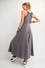 Load image into Gallery viewer, Easel Mineral Washed Solid Color Jumpsuit in Coffee
