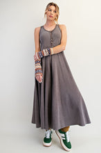 Load image into Gallery viewer, Easel Mineral Washed Solid Color Jumpsuit in Coffee
