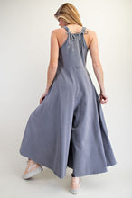 Load image into Gallery viewer, Easel Mineral Washed Solid Color Jumpsuit in Faded Denim
