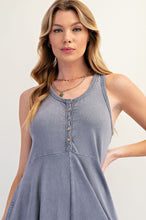 Load image into Gallery viewer, Easel Mineral Washed Solid Color Jumpsuit in Faded Denim
