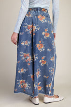 Load image into Gallery viewer, Easel Flower Print Chambray Pants in Washed Denim
