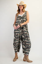 Load image into Gallery viewer, Easel Twill Barrel Leg Jumpsuit in Camoflauge
