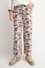 Load image into Gallery viewer, Easel Camouflage Print Washed Twill Pants in Sage Olive
