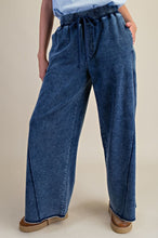 Load image into Gallery viewer, Easel Mineral Washed Terry Knit Pants in Washed Denim
