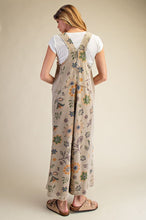 Load image into Gallery viewer, Easel Signature Floral Print Terry Knit Jumpsuit in Olive Grey
