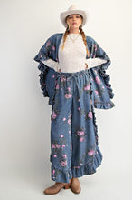 Load image into Gallery viewer, Easel Floral Print Pants Chambray Pants in Washed Denim
