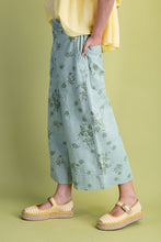 Load image into Gallery viewer, Easel Floral Print Washed Twill Pants in Sage Green
