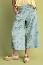 Load image into Gallery viewer, Easel Floral Print Washed Twill Pants in Sage Green
